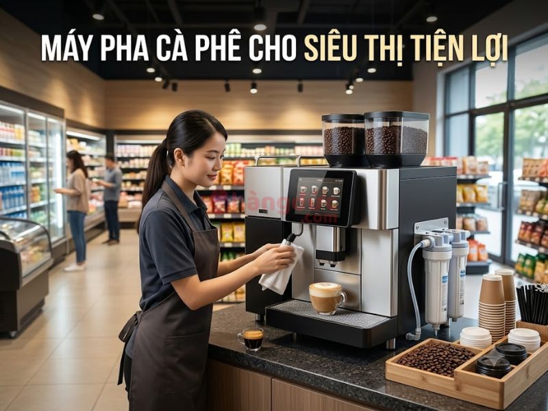 Máy pha cà phê cho siêu thị tiện lợi tại A Hàng Đức 8+