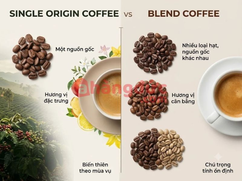 Sự khác nhau giữa hương vị Single Origin Coffee và Blend Coffee