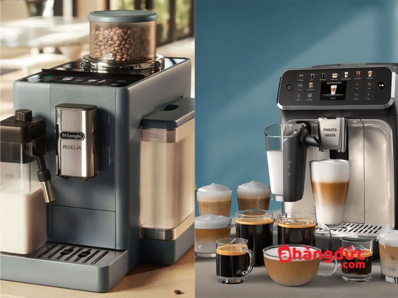 So sánh máy cà phê Philips 5500 va DeLonghi Rivelia