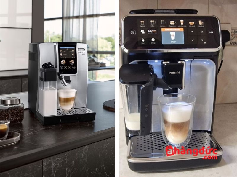 So sánh máy pha cà phê DeLonghi Dinamica Plus và Philips 5400